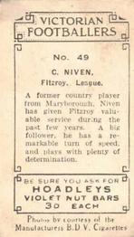 1933 Hoadley's Victorian Footballers #49 Colin Niven Back